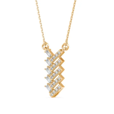 Baguette Bar Twist Lab Grown Diamond Necklace