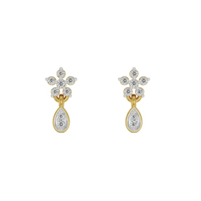 Viez Floral Lab Grown Diamond Earrings