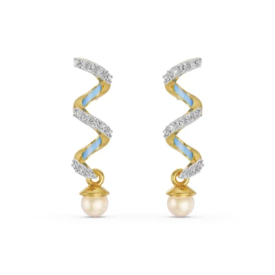 Pearl Teardrop Lab Grown Diamond Earrings