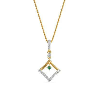 Elegant Emerald Lab Grown Diamond Pendant